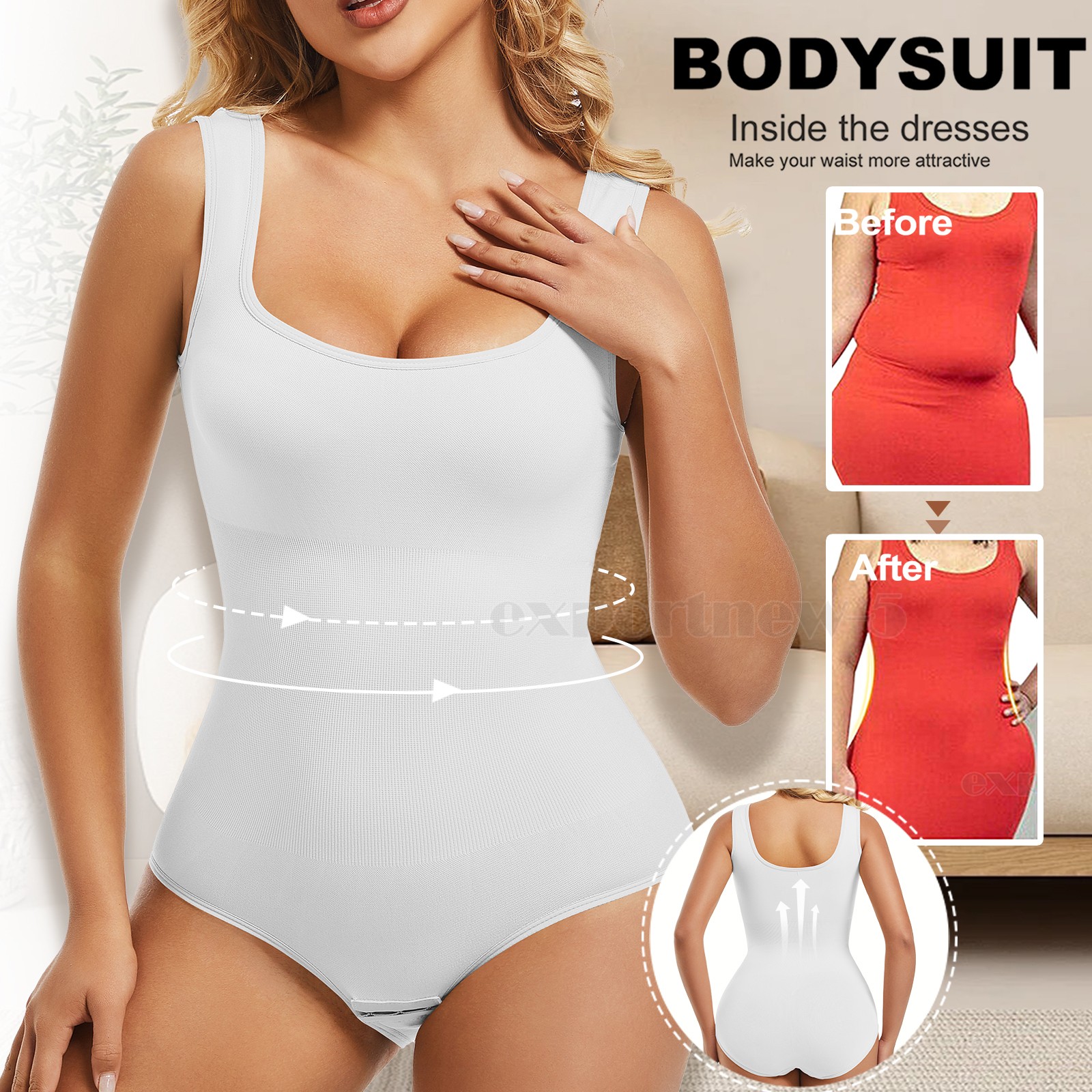 Womens Trainer Firm Tummy Control Full Body Shaper Bodysuit Slimming Shapewear