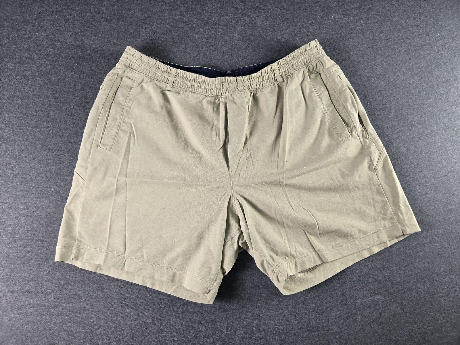 Birddogs Shorts Mens 2XL Beige Lined Athletic Drawstring Quick Dry Gym Running