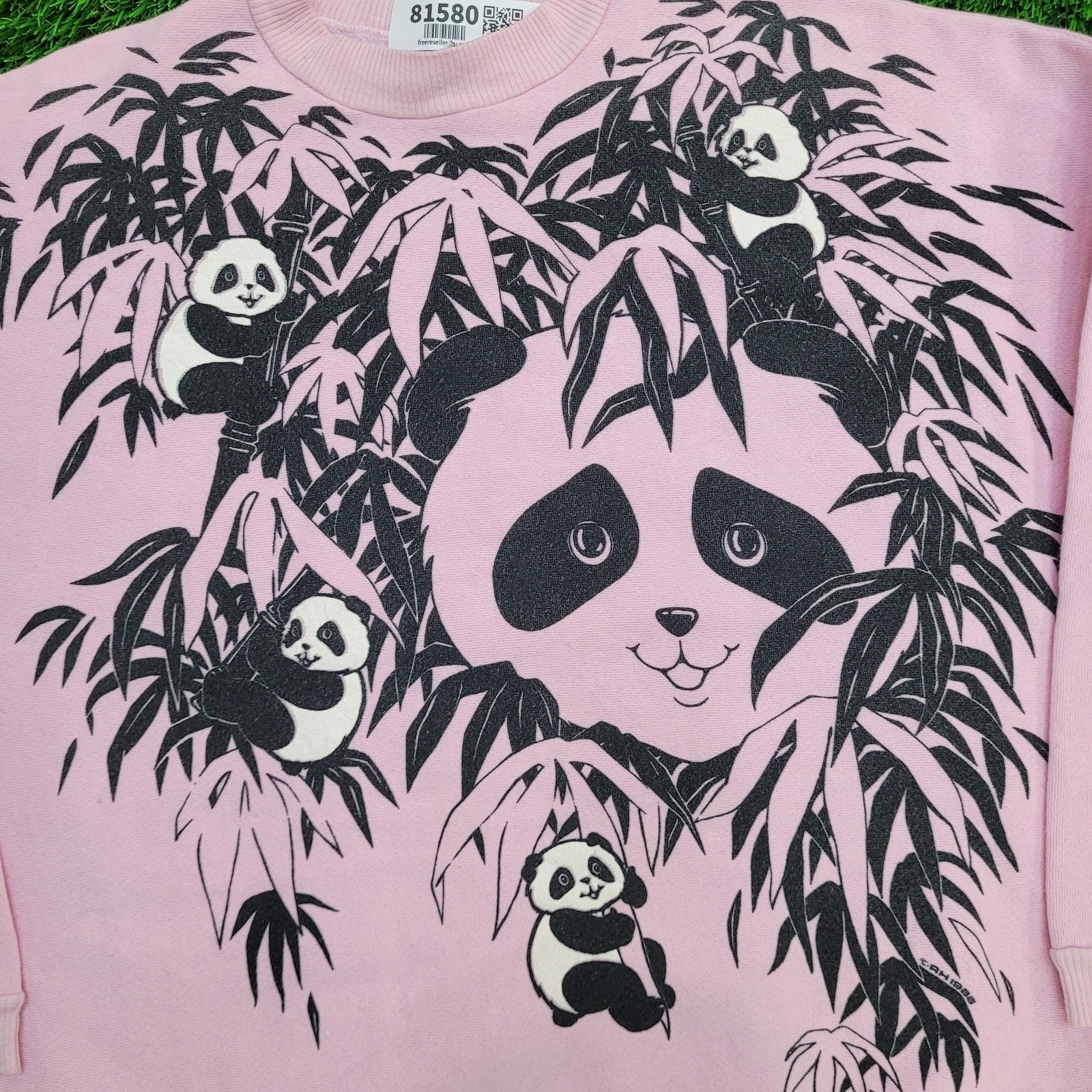 Vintage 1986 Panda Sweatshirt Womens Large 23×25 UNION Made