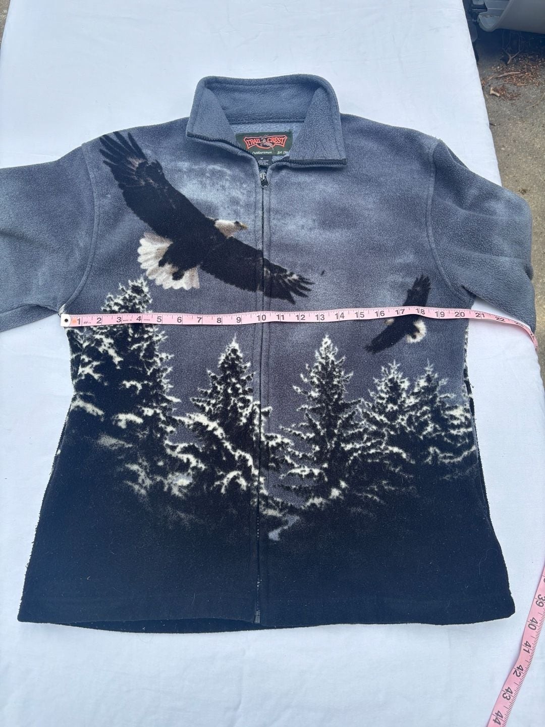 Trail Crest Eagle Forest Print Full Zip Fleece Jacket