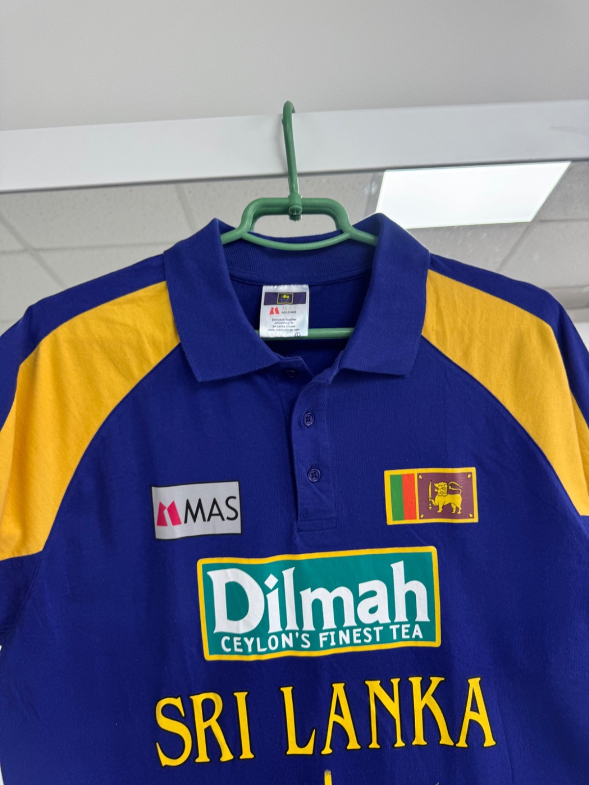 Vintage 1996 Sri Lanka Polo T shirt Football Criket Jersey Rare Blue Mens sz L