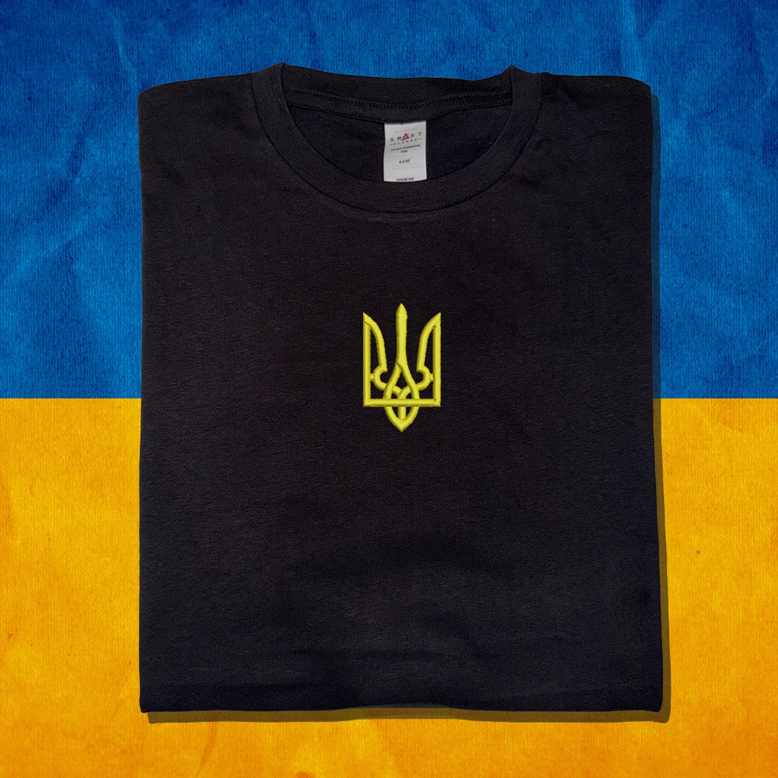 Ukraine Embroidered Vintage Black Ukrainian Volodymyr Zelenskyy Golden Trident