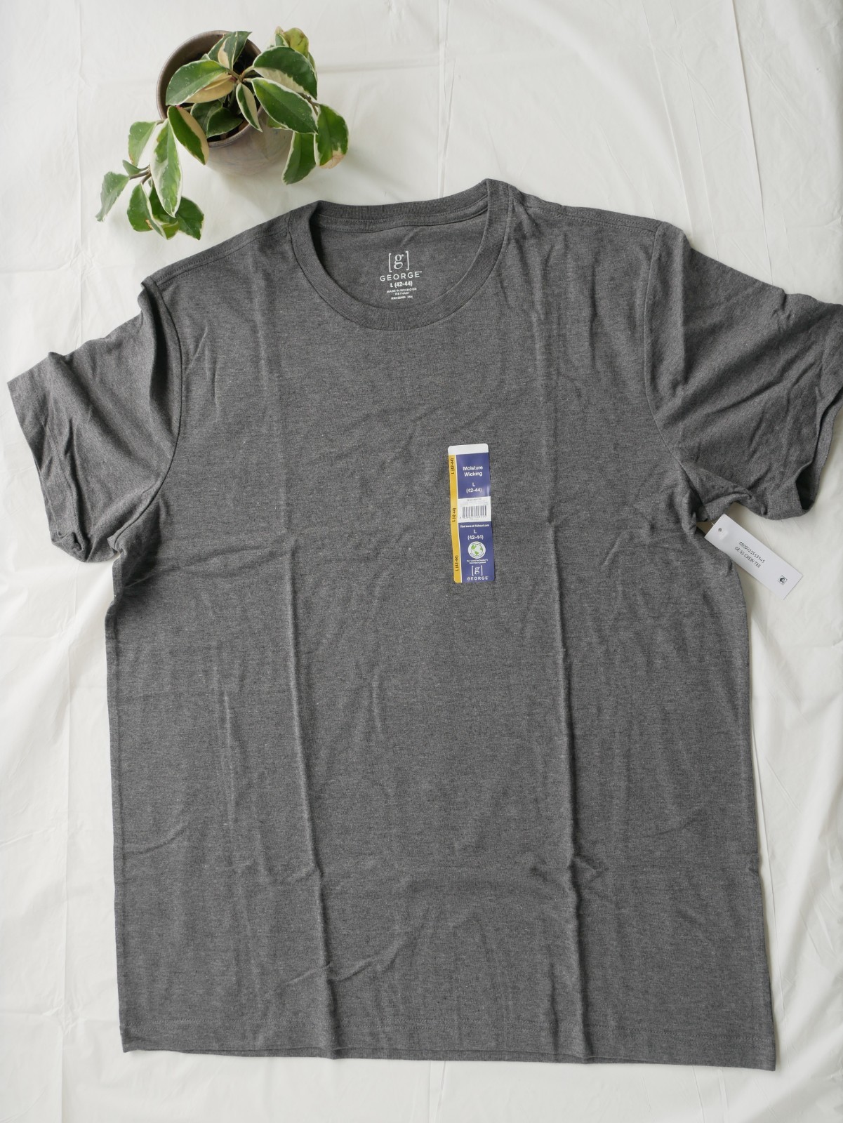 Wholesale Lot (12) Large Gray George Crew Neck TShirts-Perfect for Everyday Wear