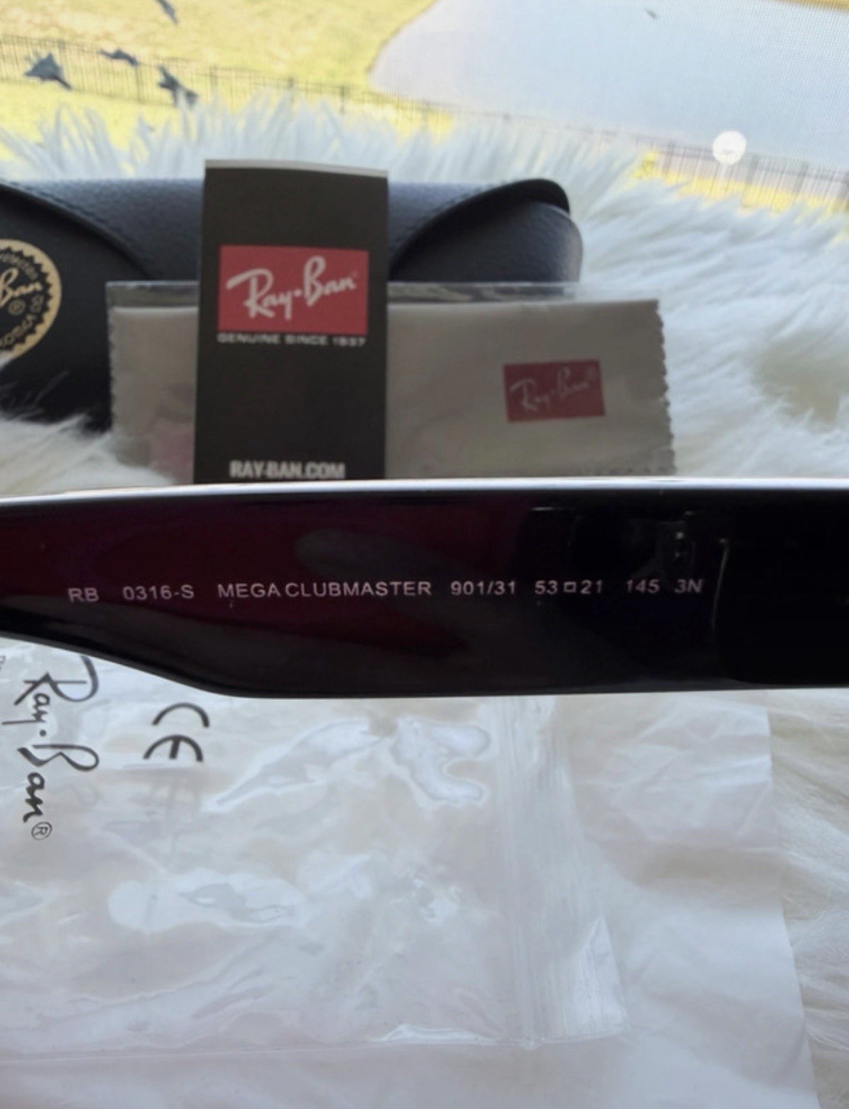 Ray-Ban Mega Clubmaster RB0316-S 901/31 Black Frame Green Tinted Lens
