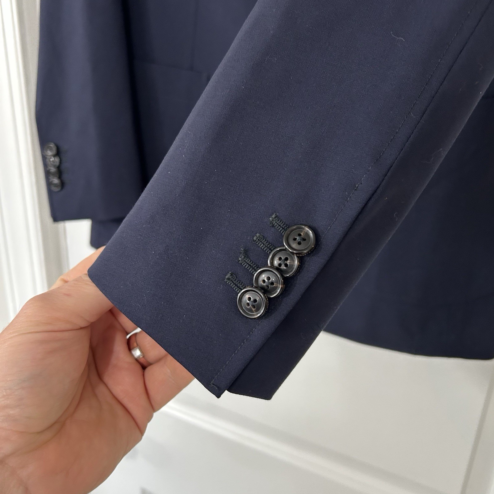 Crosby Howard Unstructured Blazer Men’s M Tollegno 1900 Wool Stretch Navy