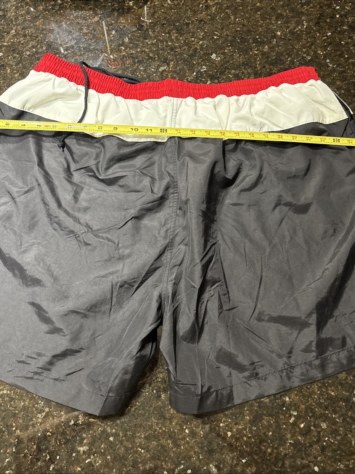 VTG CHAPS Ralph Lauren Swim Trunks Size 2XLT Men Red White Black Made Sri Lanka