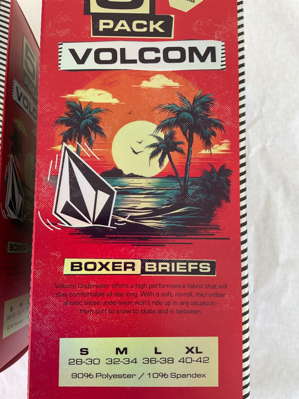 Volcom 5 Pack Boxer Briefs 5.5 inch Inseam New Men Green Black Gray Blue Floral