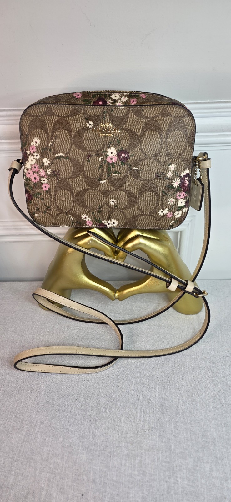 Coach C0037 Mini Camera Bag in Signature Canvas with an Evergreen Floral Print