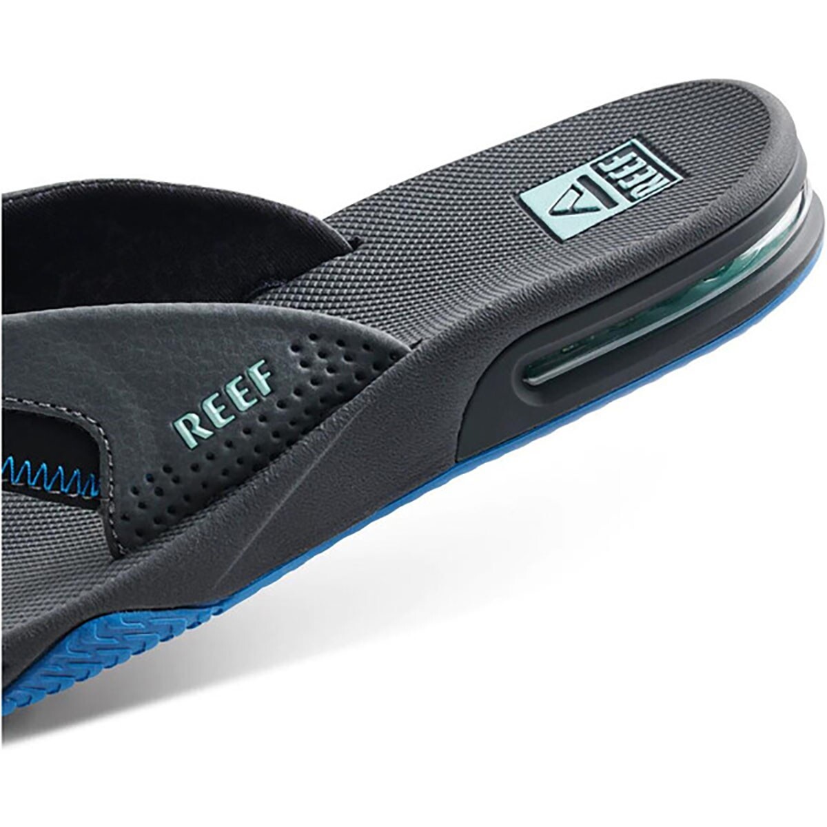 REEF FANNING GUNMETAL GRAY/OCEAN BLUE/BLACK FLIP FLOPS THONG SANDALS MENS SIZES