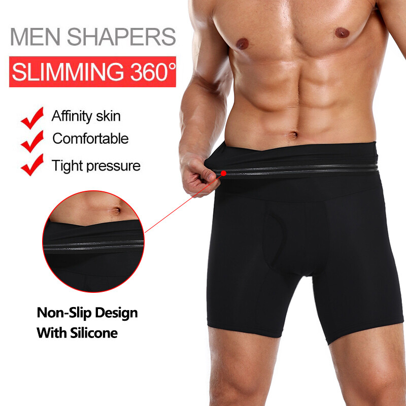 Men’s High Waist Compression Boxer Shorts Tummy Slim Girdle Pants Body Shaper US