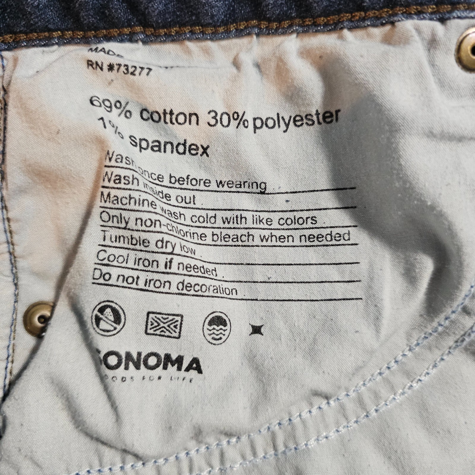 Sonoma Slim Straight Leg Mid Rise Medium Wash Blue Jeans Denim Women Sz 14