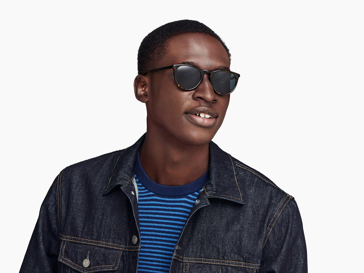 Warby Parker HASKELL Sunglasses WHISKEY TORTOISE Frames Polarized Green Lens NWT