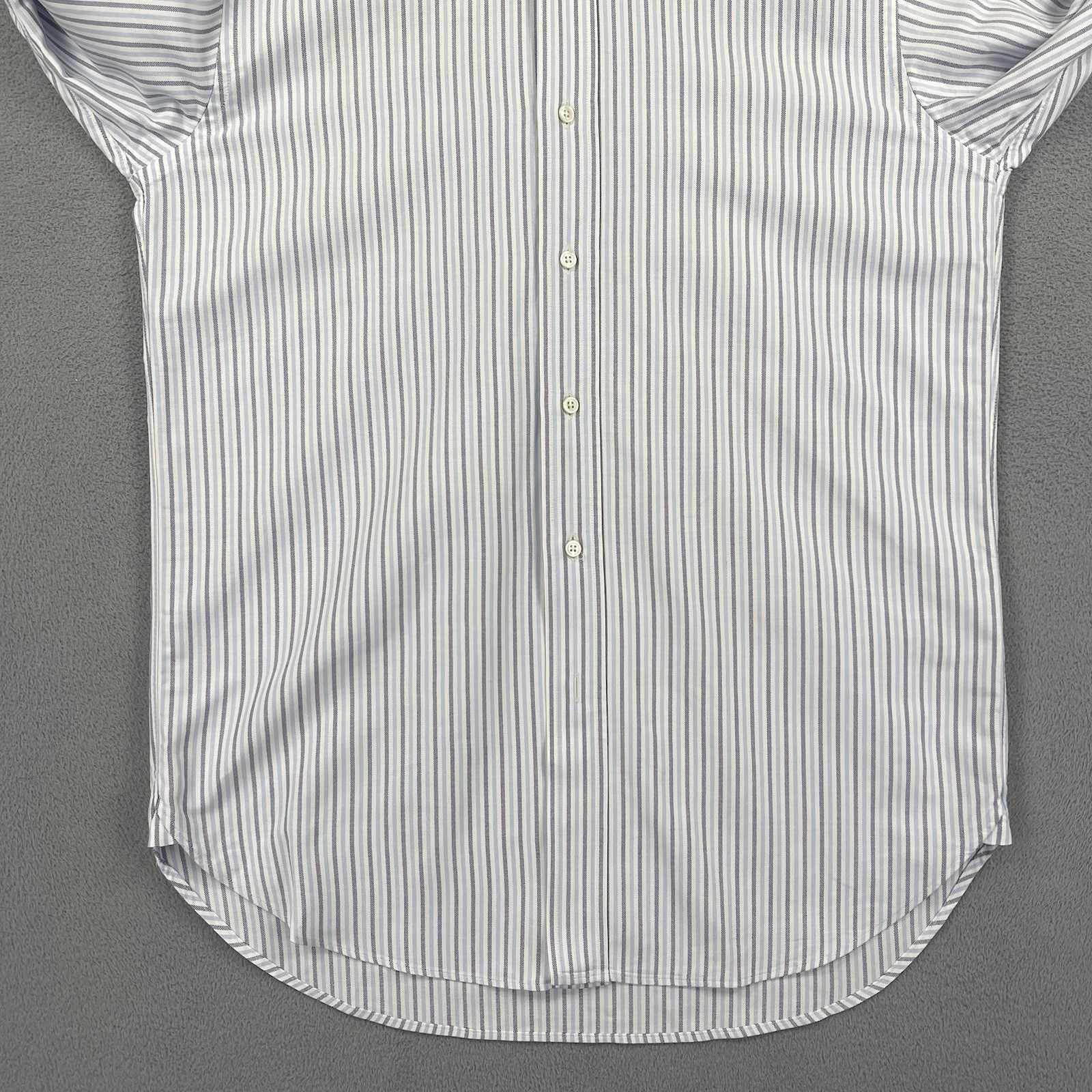 Vintage Brooks Brothers Makers Shirt Mens 15.5 33 Milano White Blue Striped USA