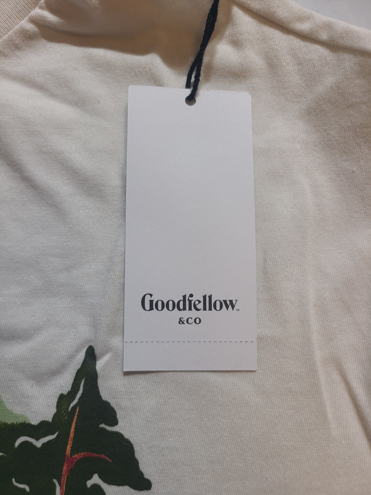 Men’s Printed Graphic T-Shirt Goodfellow & Co lvory/Tree Size XL