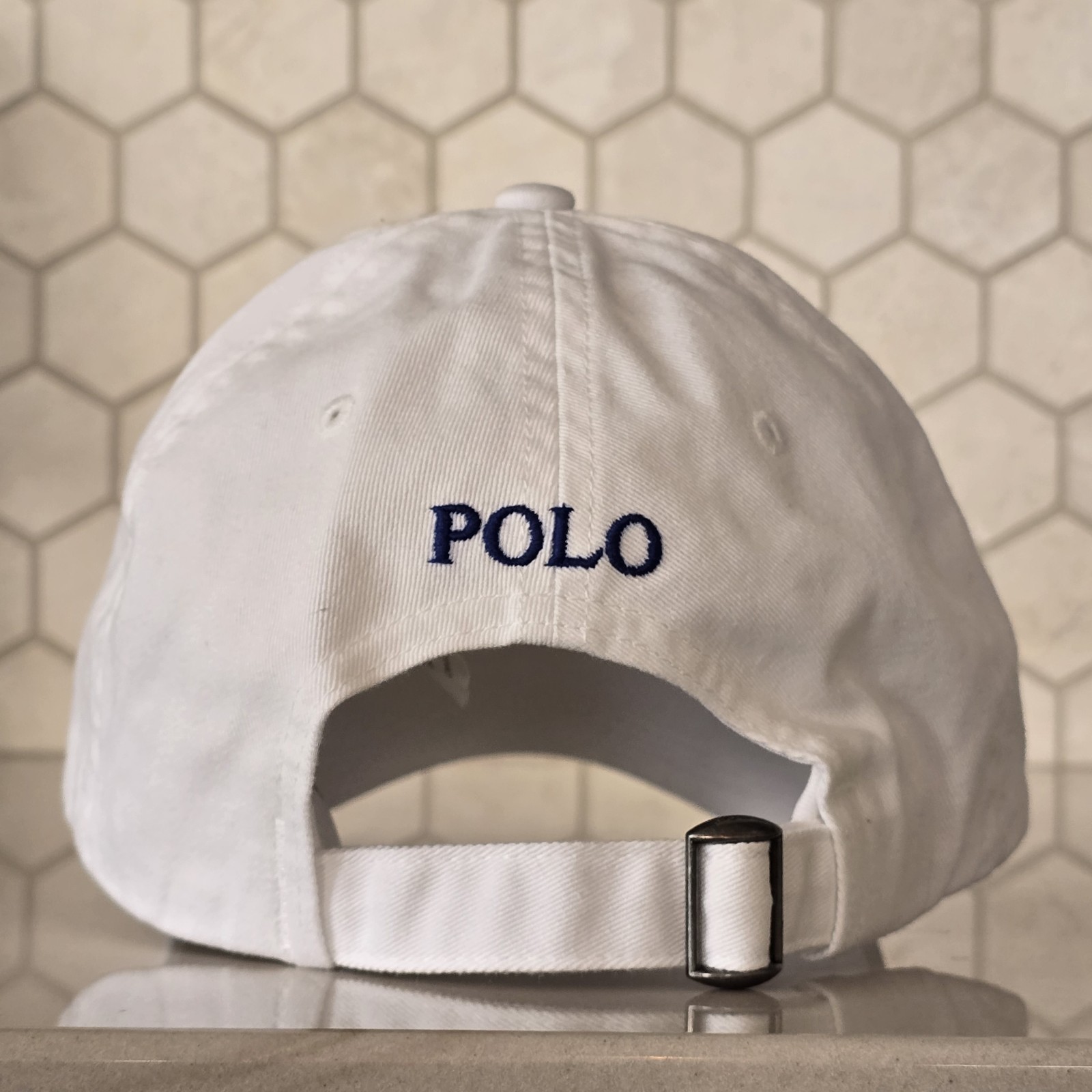 Polo Ralph Lauren Men’s One Size Cotton Chino Adjustable Ball Cap White Blue