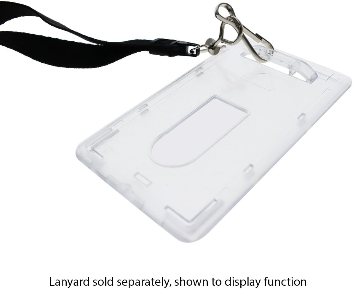 3 Pack – Slim Heavy Duty Badge Holders – Hard Plastic Clear Polycarbonate (Holds