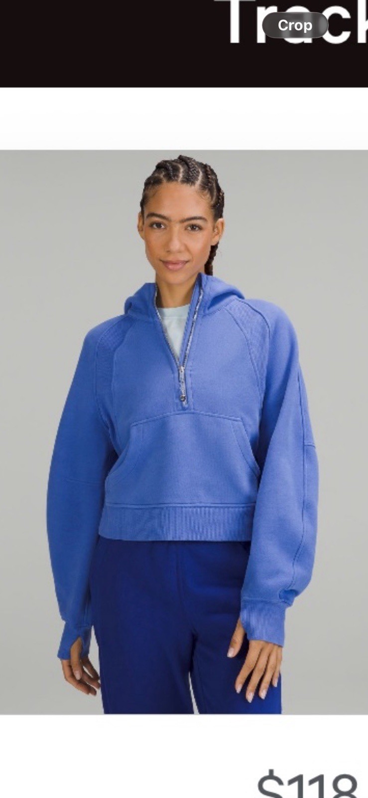 LULULEMON Oversized Scuba Half-Zip Hoodie Sweatshirt Wild indigo Blue M/L