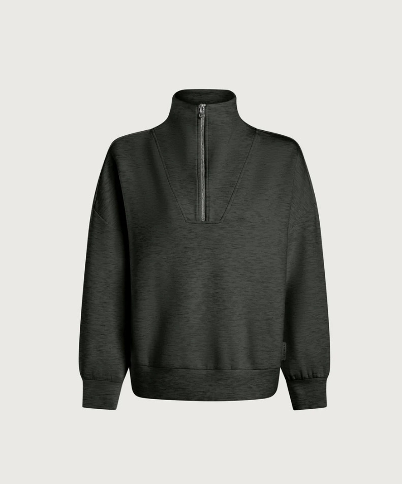 Brand New Varley Hawley Half-Zip Sweat – Olive Marl – Sz Small