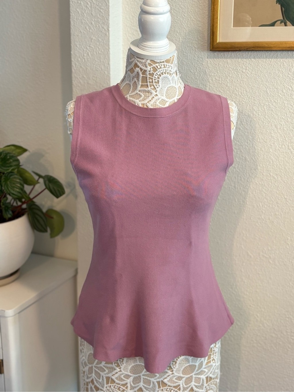 Ann Taylor Sleeveless Peplum Sweater in Lilac
