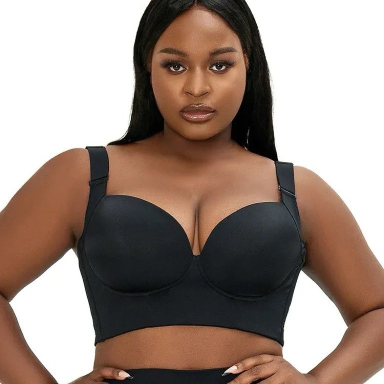 Super Large Size Bra 34-50ABCDEFGH Womens Underwear Black Bralette Push Up Bras