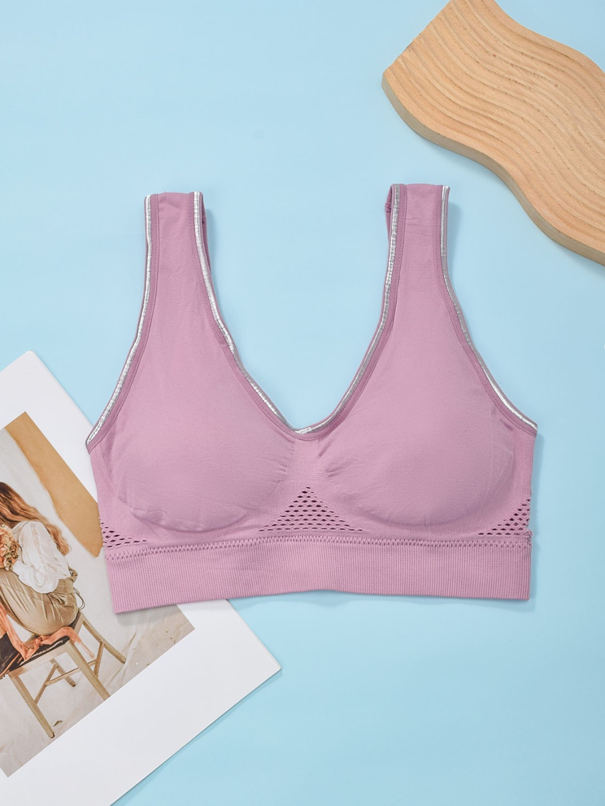 3-Pack Seamless Comfort Wireless Bra Women Padded Daily Underwear Multicolor