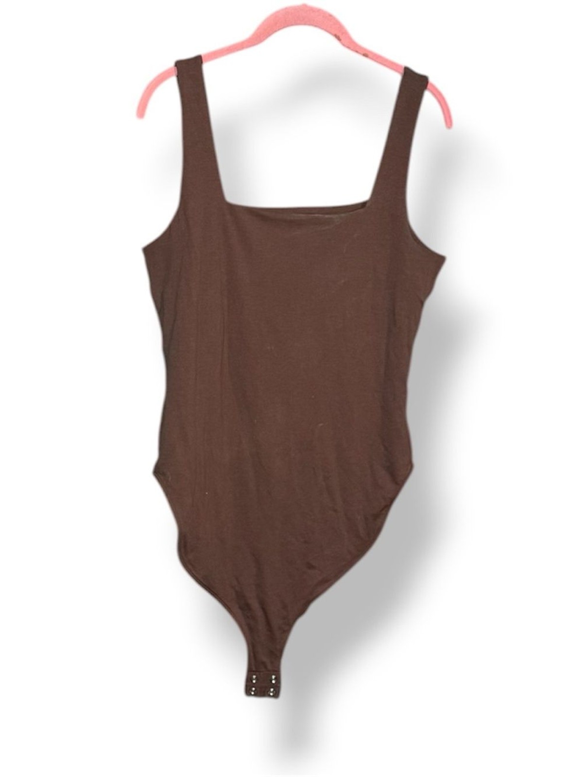 Old Navy Brown Square Neck Tank Bodysuit Large Cotton