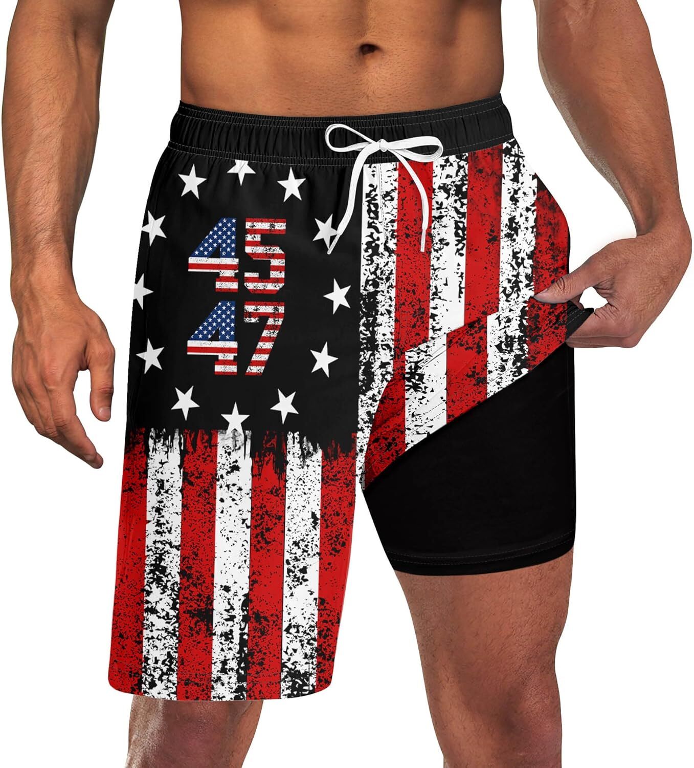 Mens Swim Trunks Quick Dry Compression Liner Pockets 9” Inseam M-3XL UPF 50+