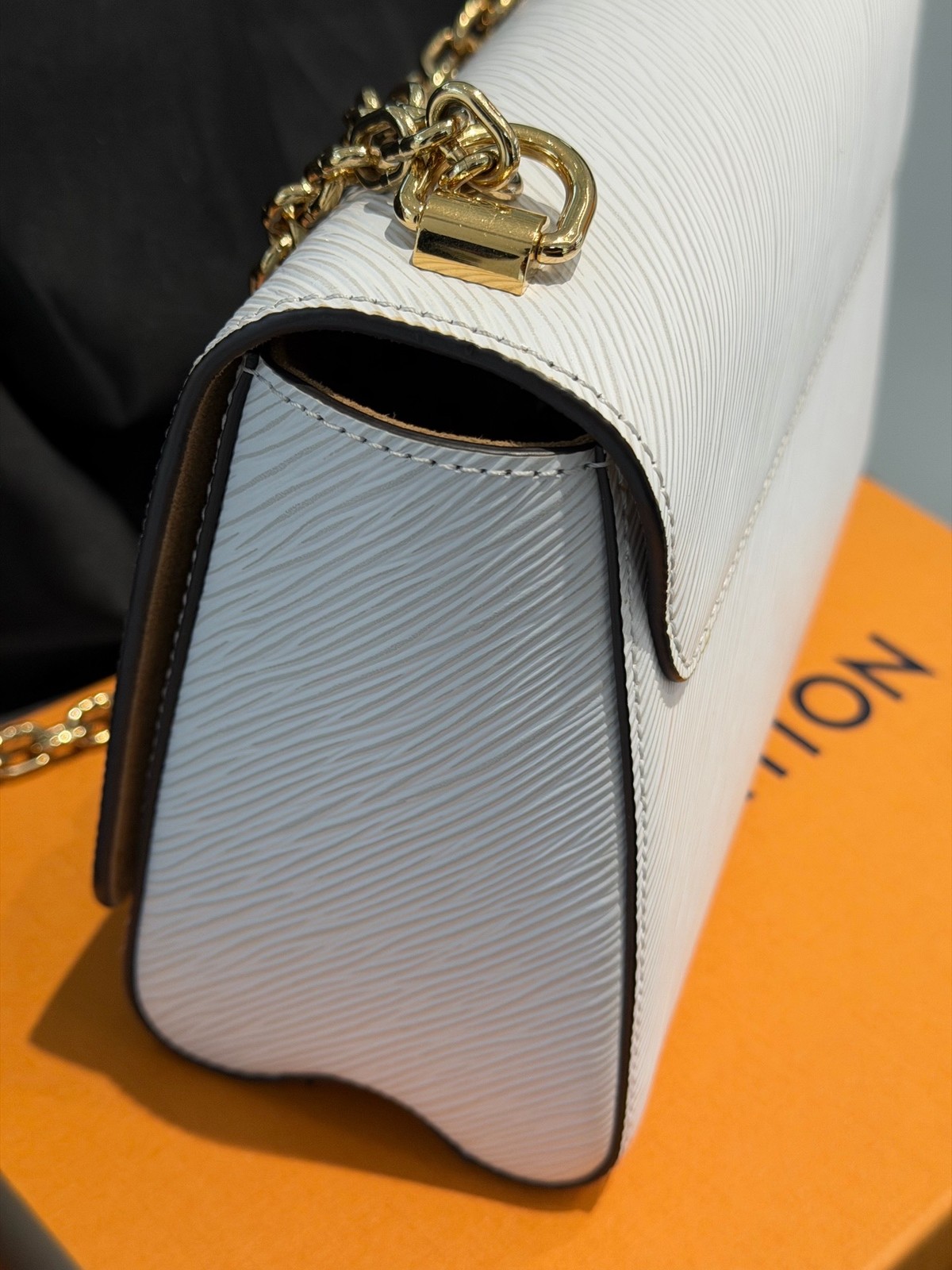 Louis Vuitton Pre-Owned Authentic Luxury Handbag White 23 bottom length
