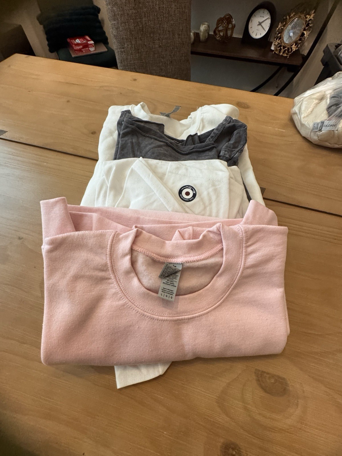 Blank Shirt Bundle Lot Of 4 Various Colors Size L Sweatshirt And T Shirt