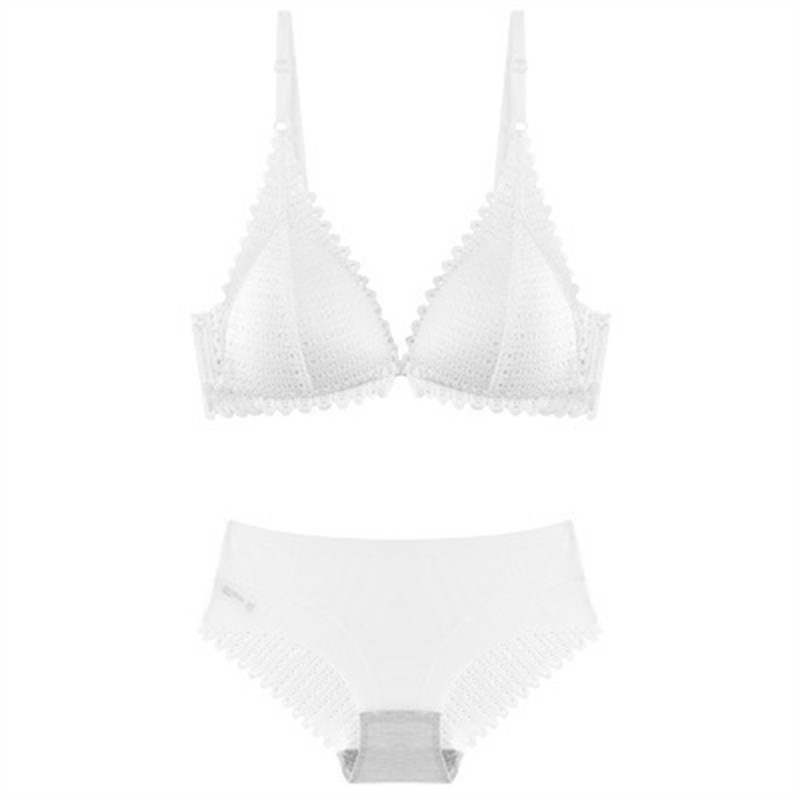 Womens Bra Set Underwear Push up Front Button Triangle Cup Sexy Lace Summer