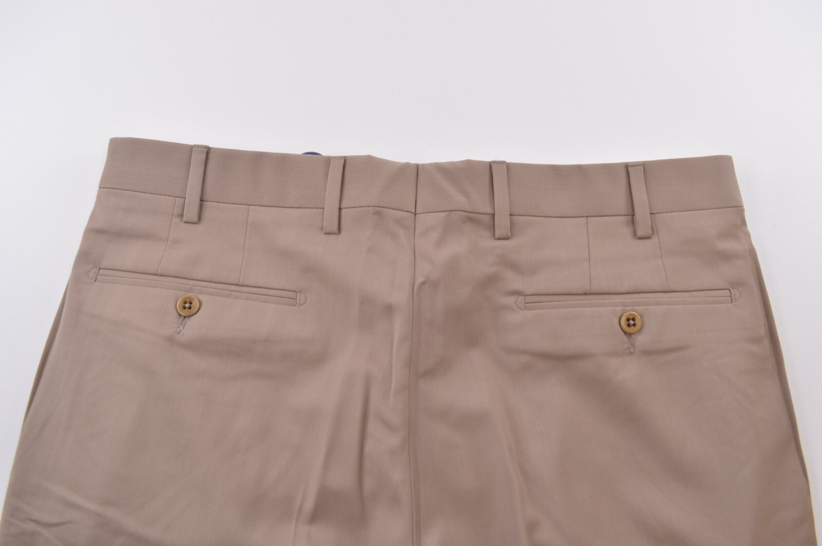 Zanella NWT Dress Pants Size 34 In Solid Khaki Tan Wool Devon Stretch Waist