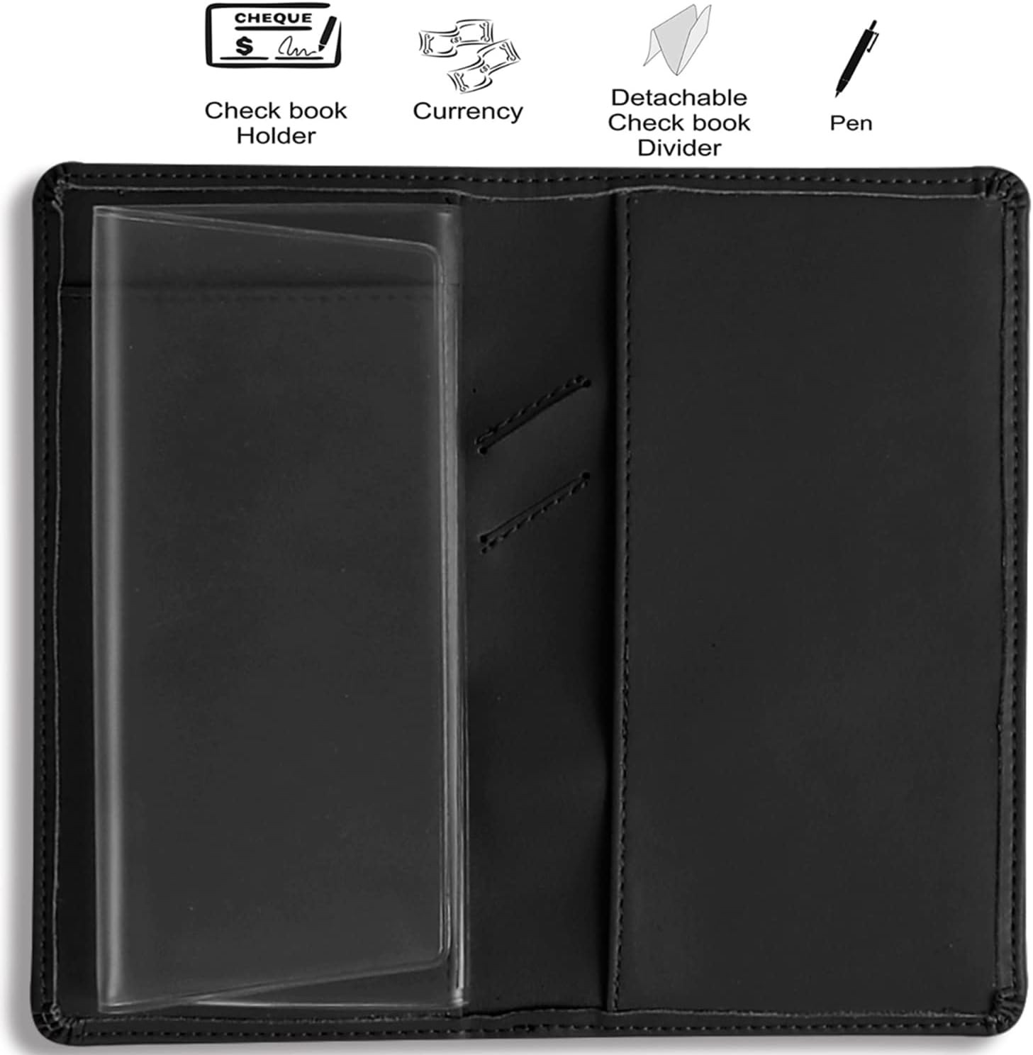 Sanlykate Leather Checkbook Cover for Men and Women, RFID Blocking Check Book Ca
