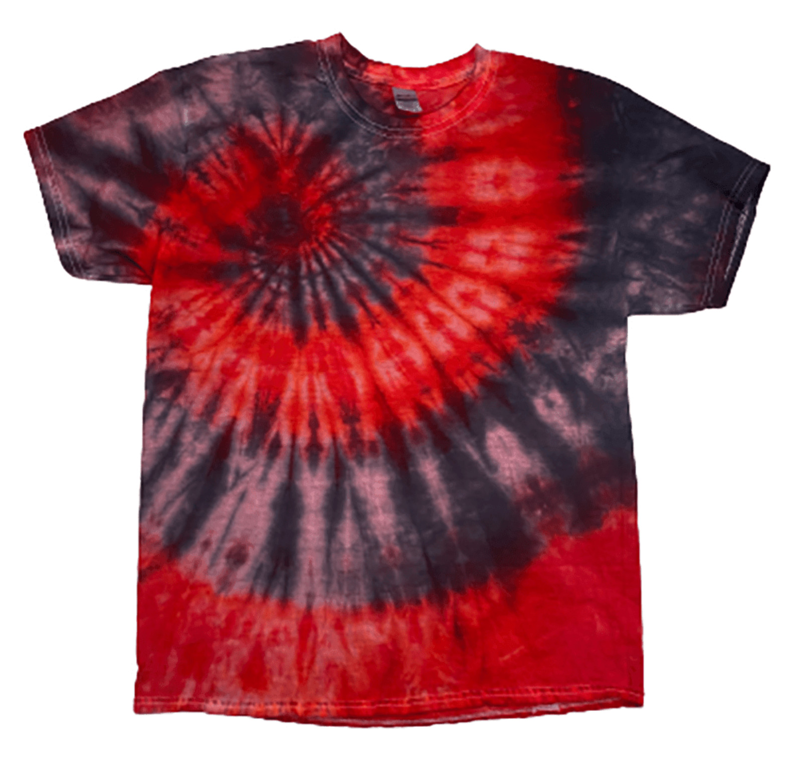 Hand-Dyed Spiral Tee – Red & Gray