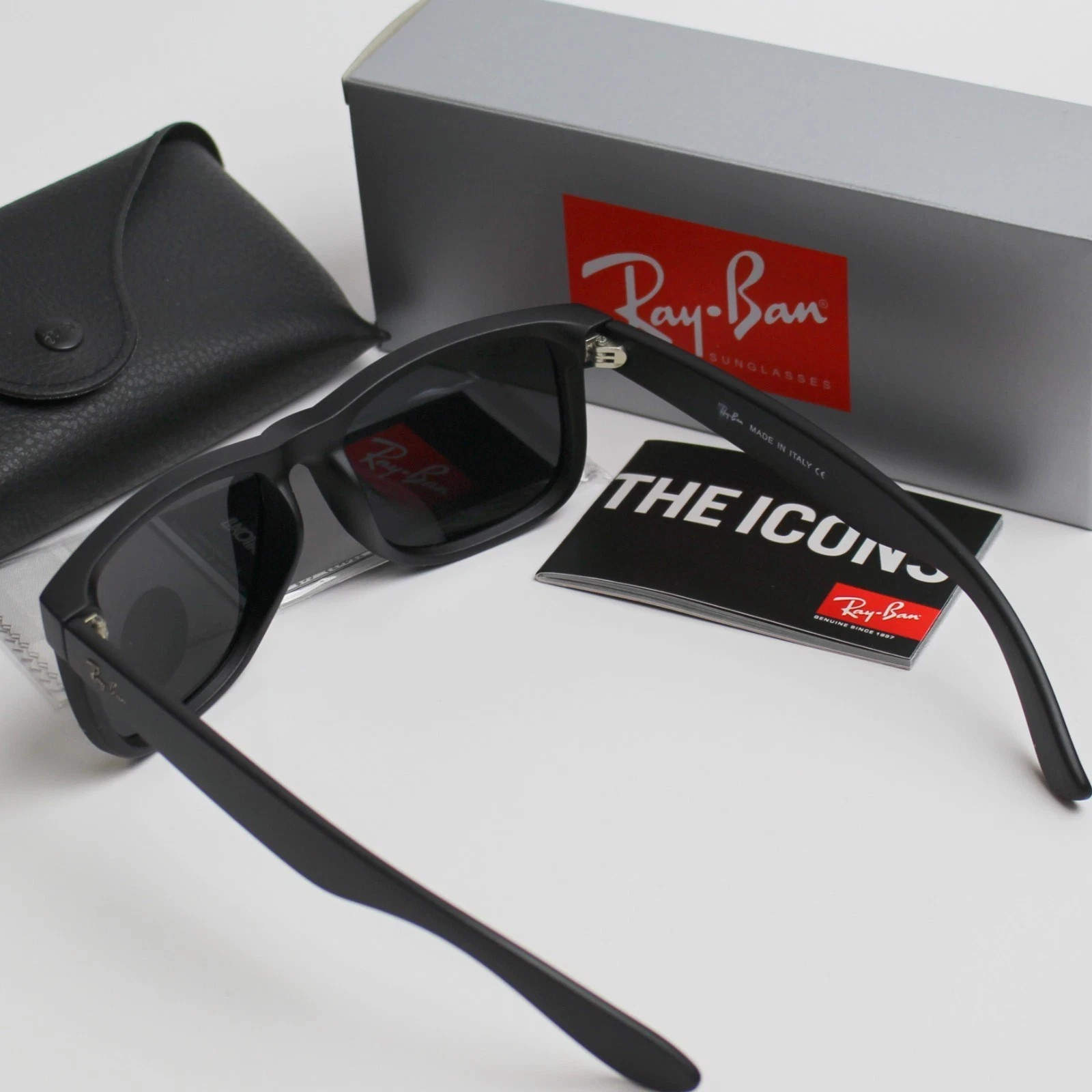 RB4165 Polarized Sunglasses Ray-Ban Justin Black Frame Gray Lens