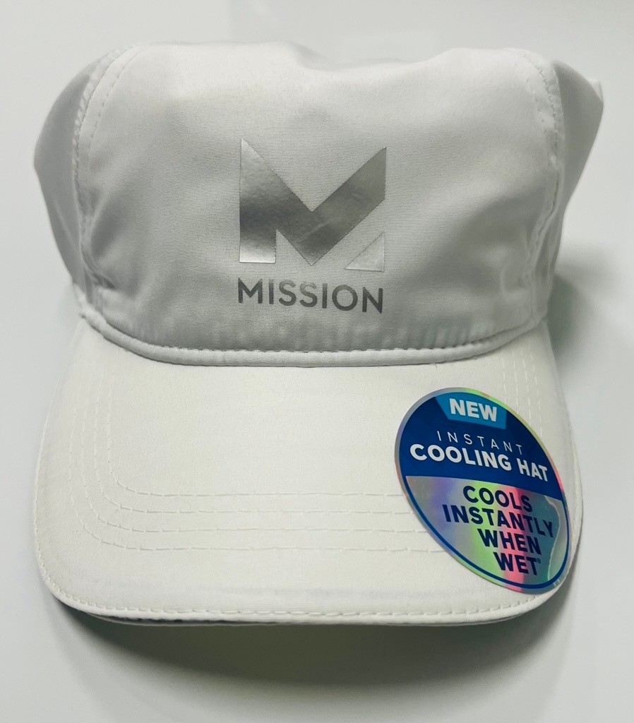 Mission HydroActive Adult Unisex Adjustable Instant Cooling Hat White 109195