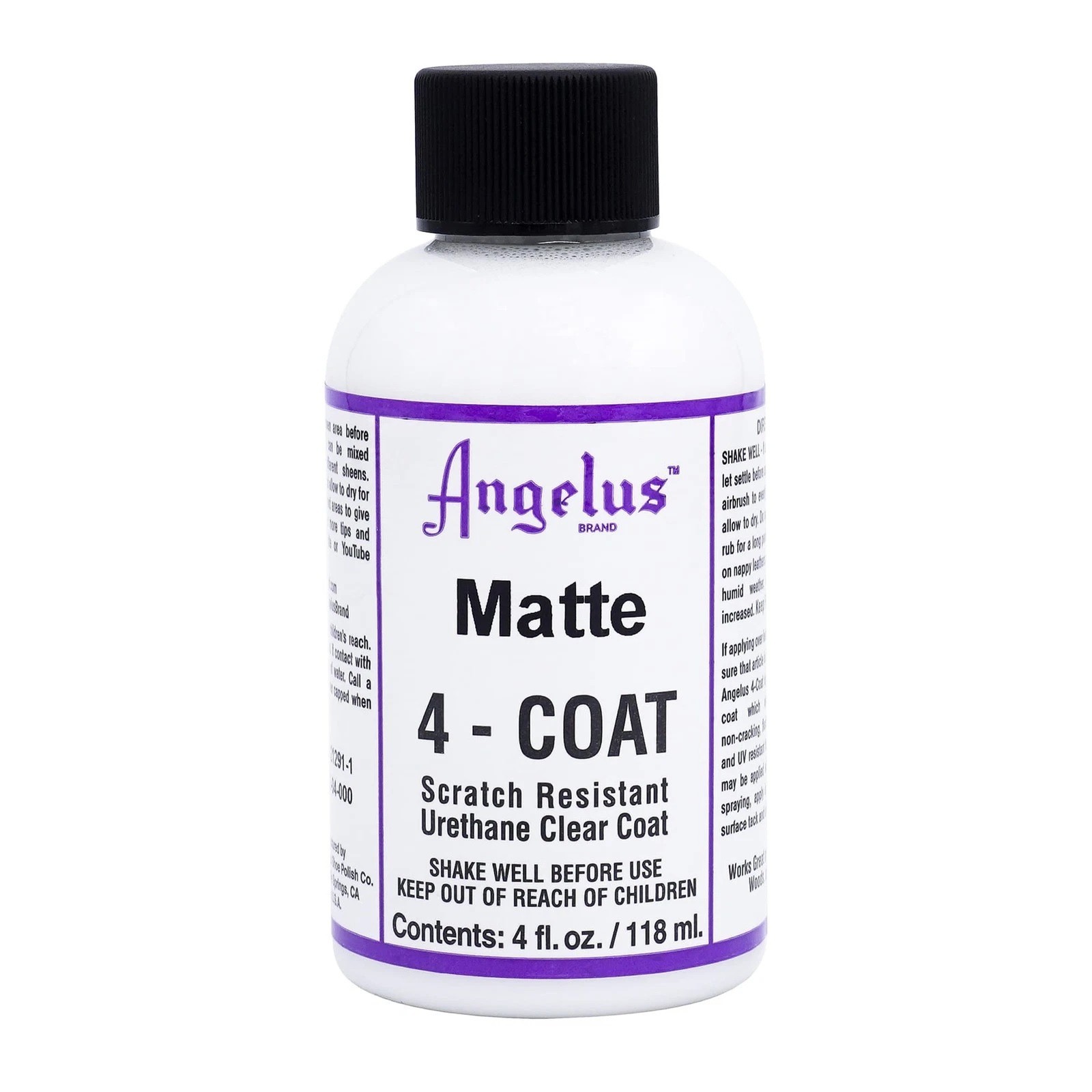 Angelus Matte 4-Coat Scratch Resistant Leather Shoes Bags Jackets Finisher 4 Oz.