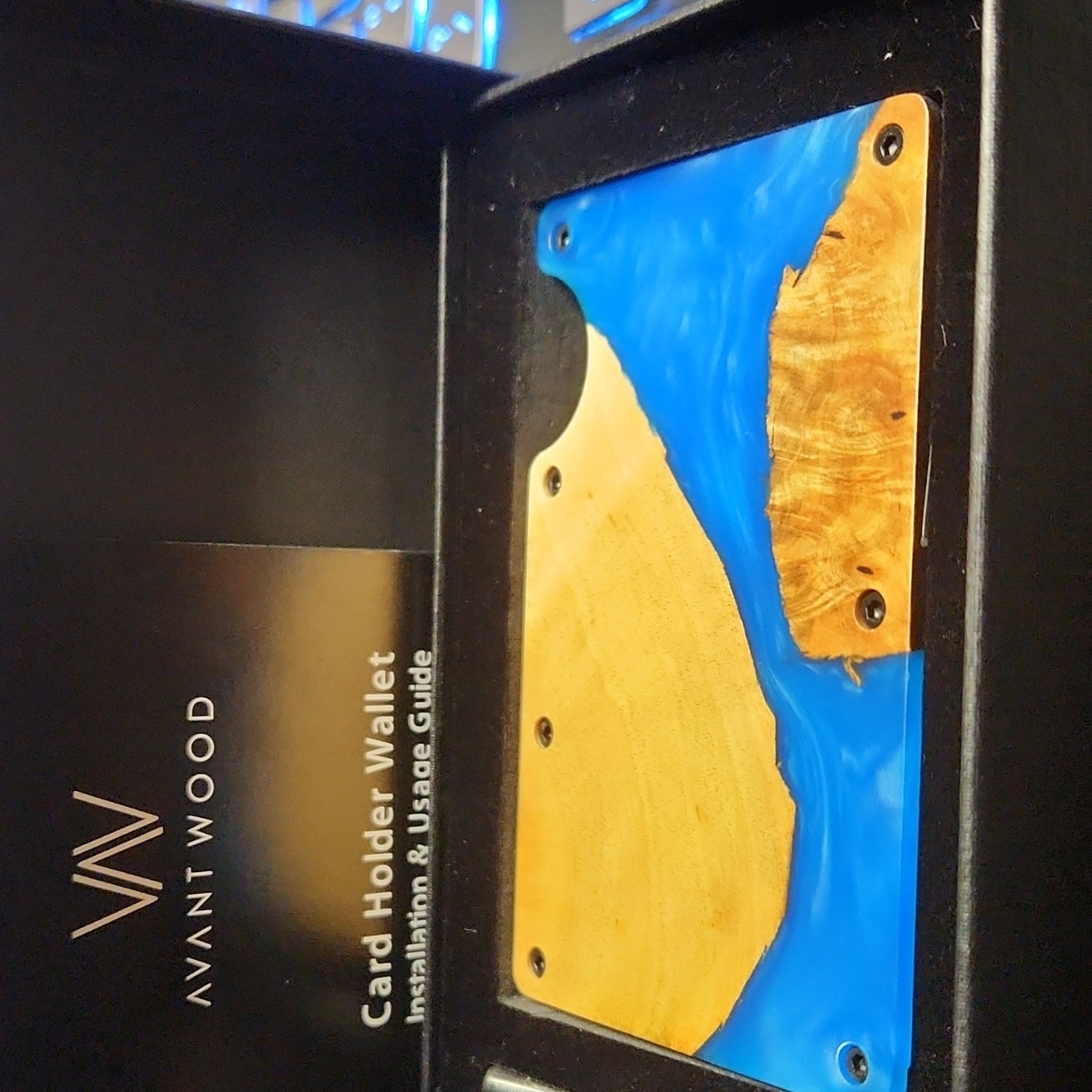 AVANTWOOD Men’s Card Holder Wallet for Credit Cards – Blue Brown Black