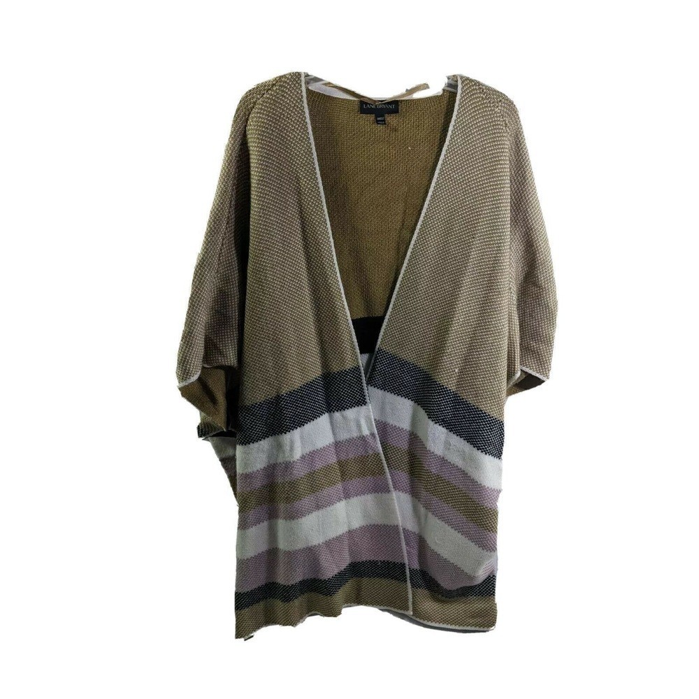 Lane Bryant Sweater Womens One Size Fits Most 0X, 1x, 2x, 3x, 4x Striped Poncho