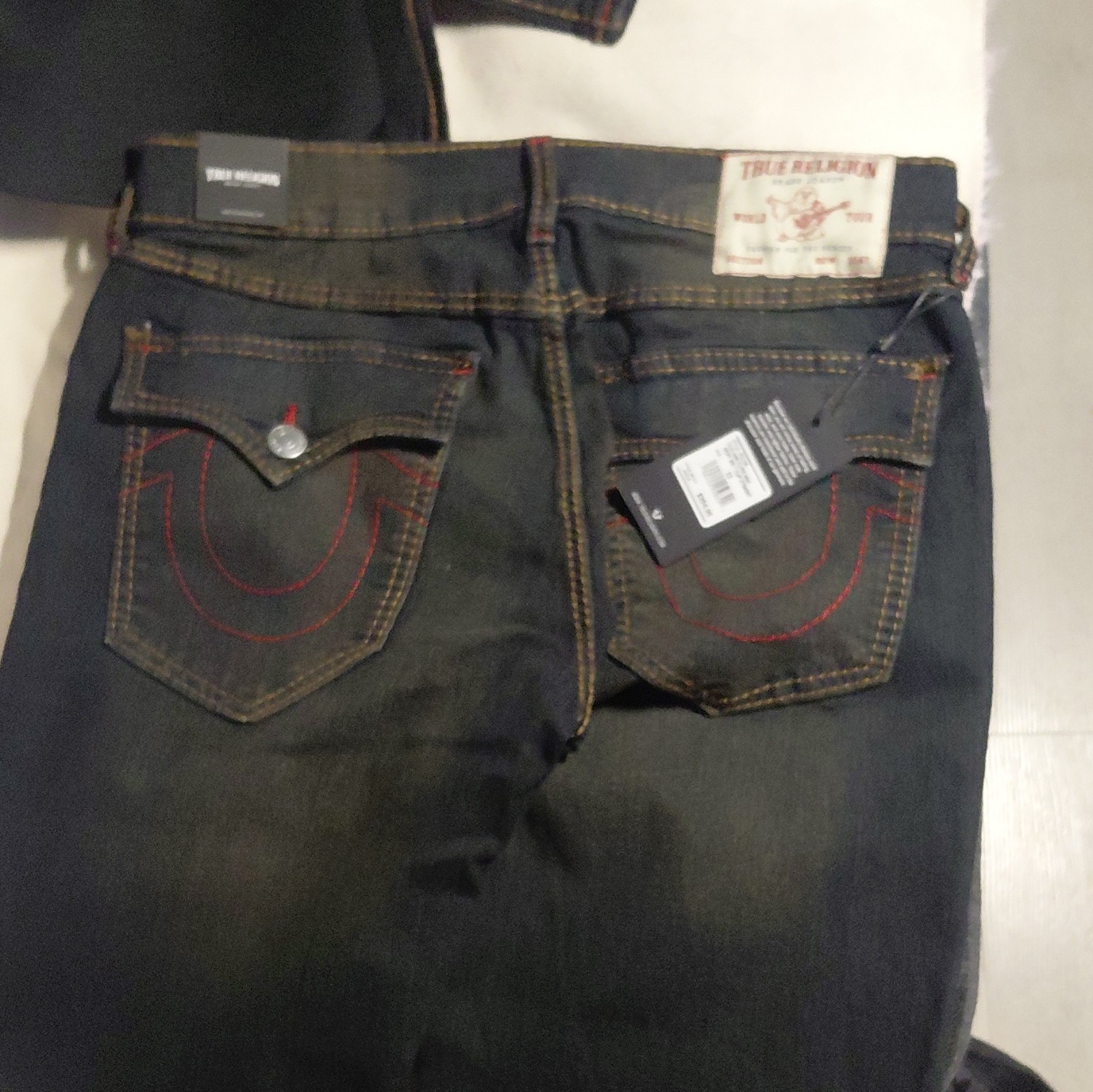True Religion Men’s World Tour Black Dark Wash Straight Fit Jeans NWT