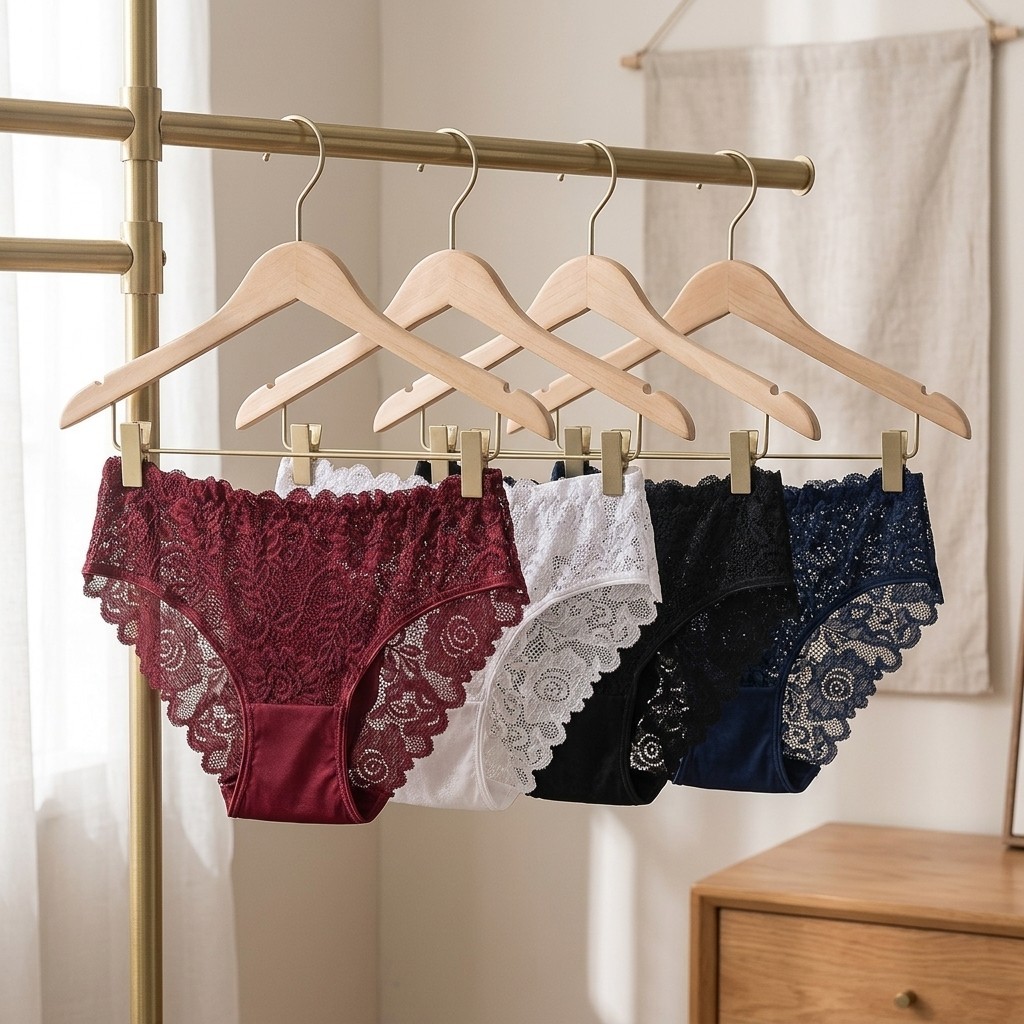 5Pcs Women’s Comfort Lace Briefs Breathable Panties S-XXL