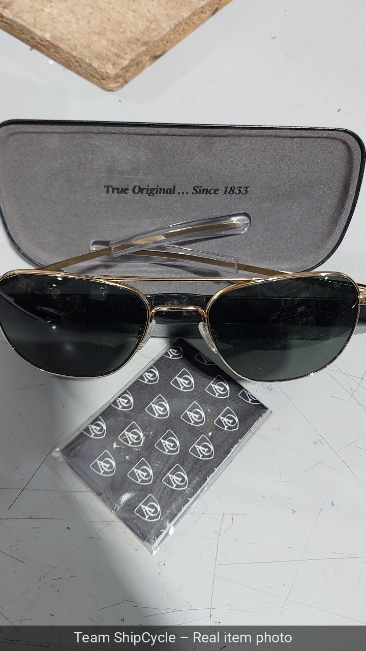 DEFECTIVE AO American Optical Original Pilot 23k Gold Green Lens Options G3D