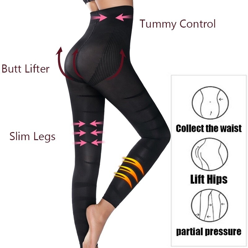 Women High Waist Anti-Cellulite Compression Leggings Leg Slimming Body Shaper