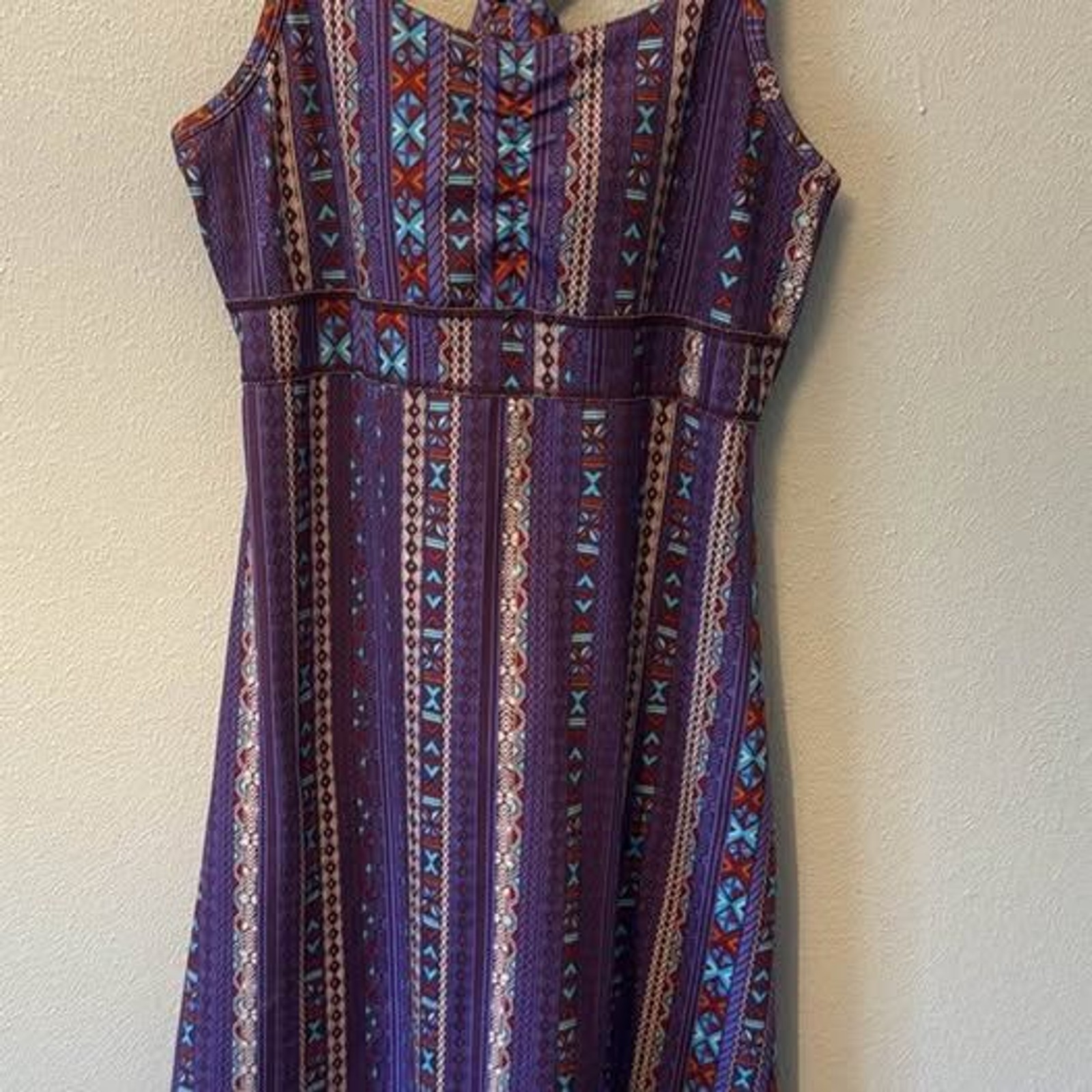 Marmot athletic dress built in shelf bra purple geometric pickleball outdoors
