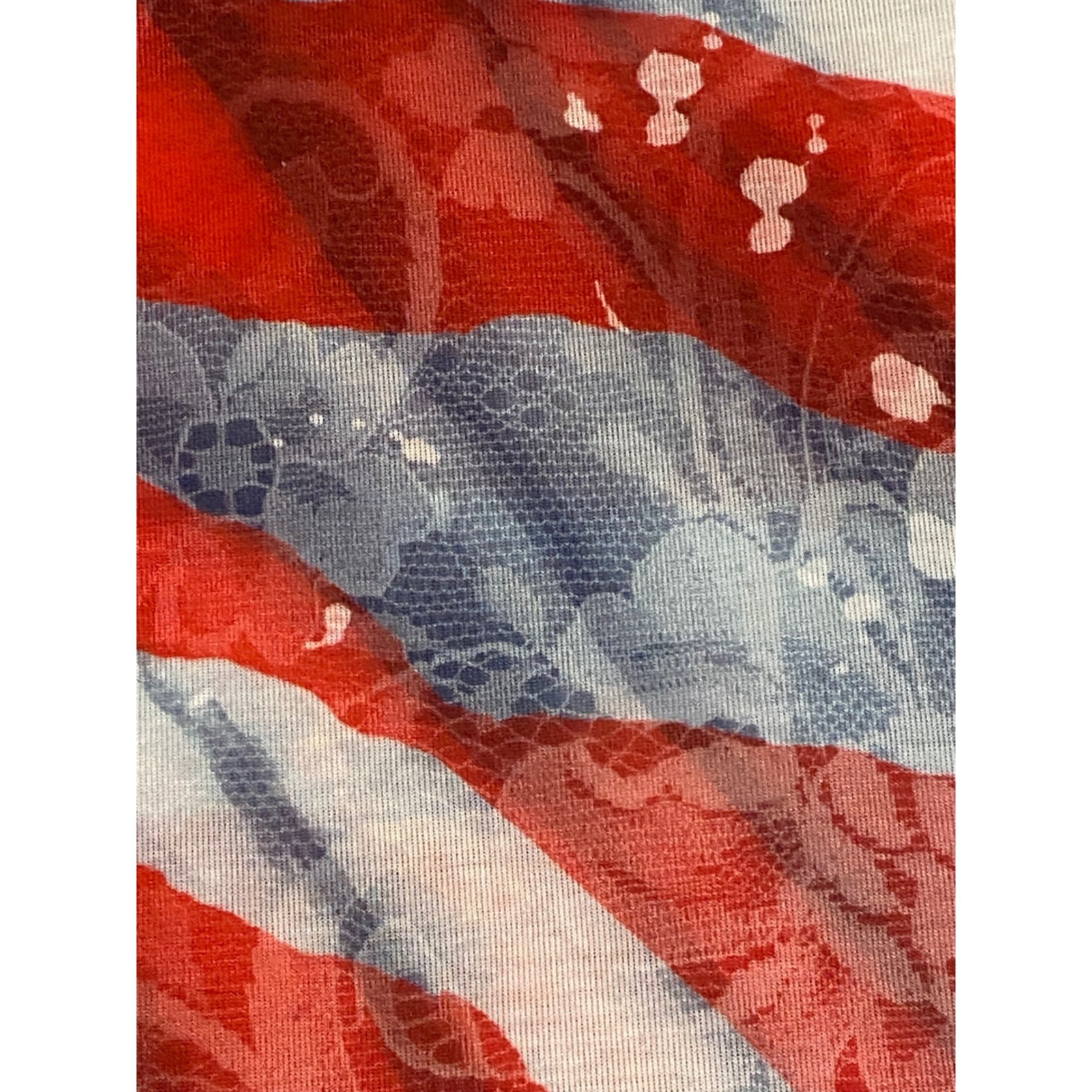 American Flag Rhinestone Lace T-Shirt XL 16-18 Patriotic USA Stars Stripes