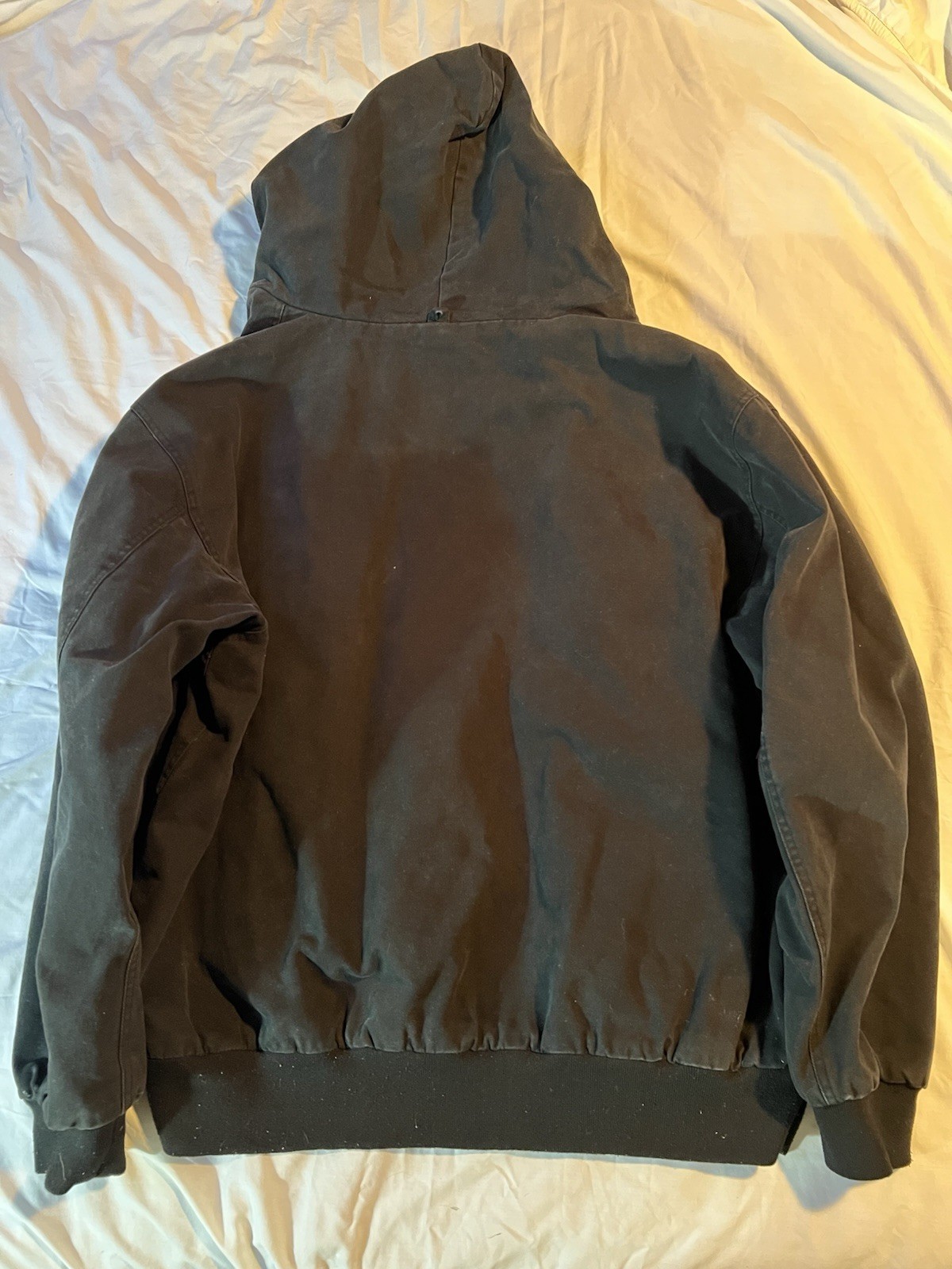 Vintage Snap-on Men’s Black Hooded Quilted Line Duck Jacket, Carhartt style 3XL