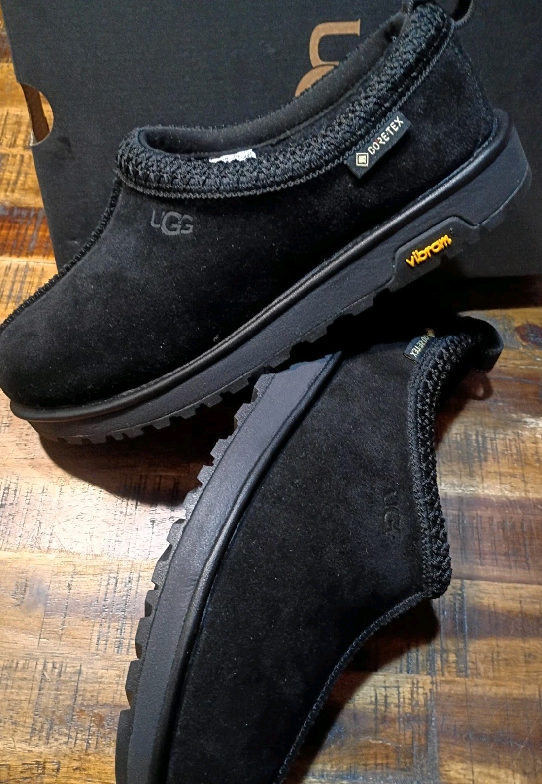 Mens UGG Tasman GORE-TEX & Vibram BLACK Suede & Sherpa 1171304-BLK Sz 10 New