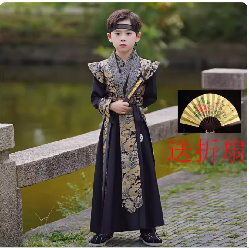 Children’s Hanfu Spring/Summer Chinese Style Costume Martial Arts Young Clothing