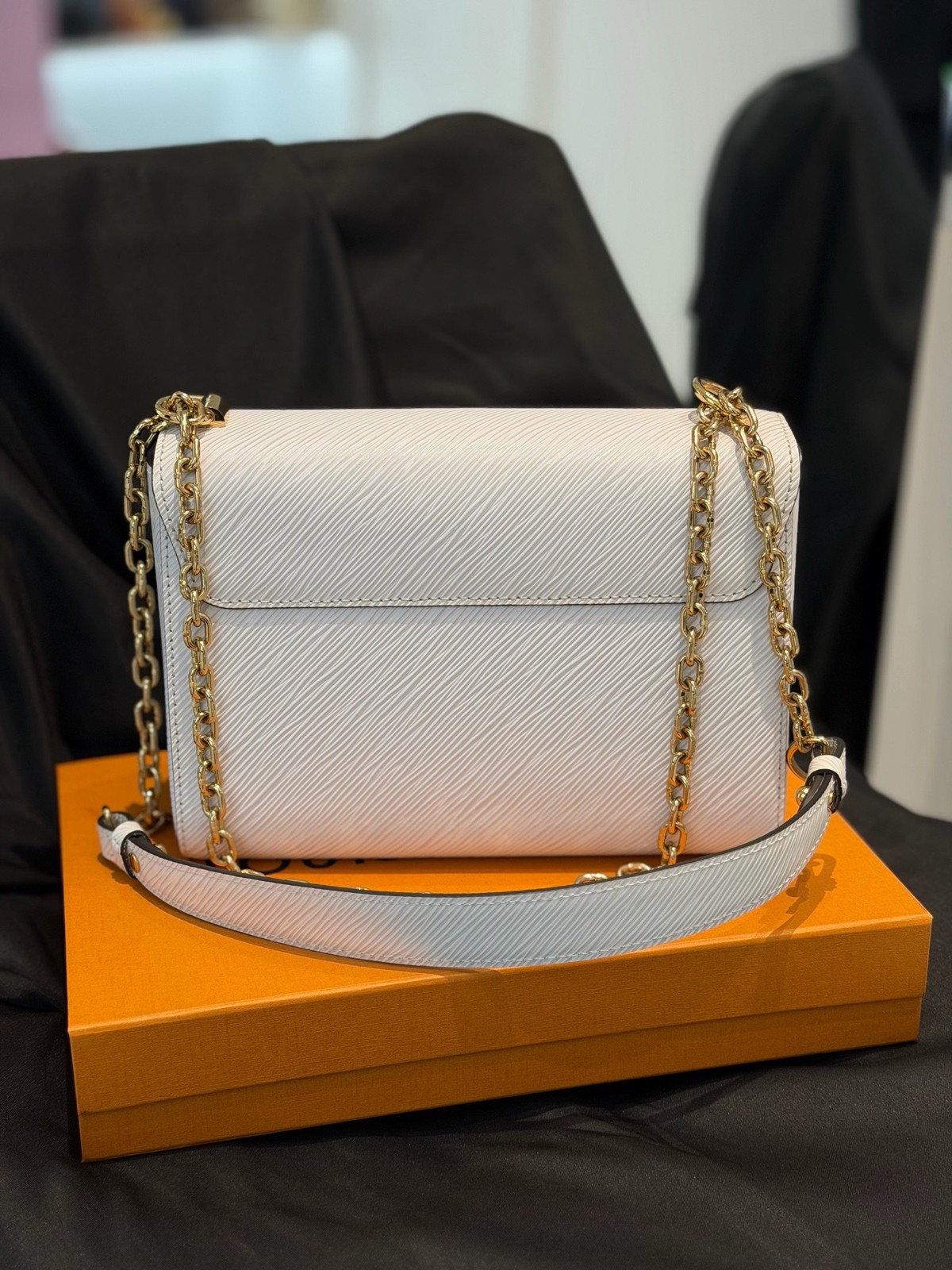 Louis Vuitton Pre-Owned Authentic Luxury Handbag White 23 bottom length