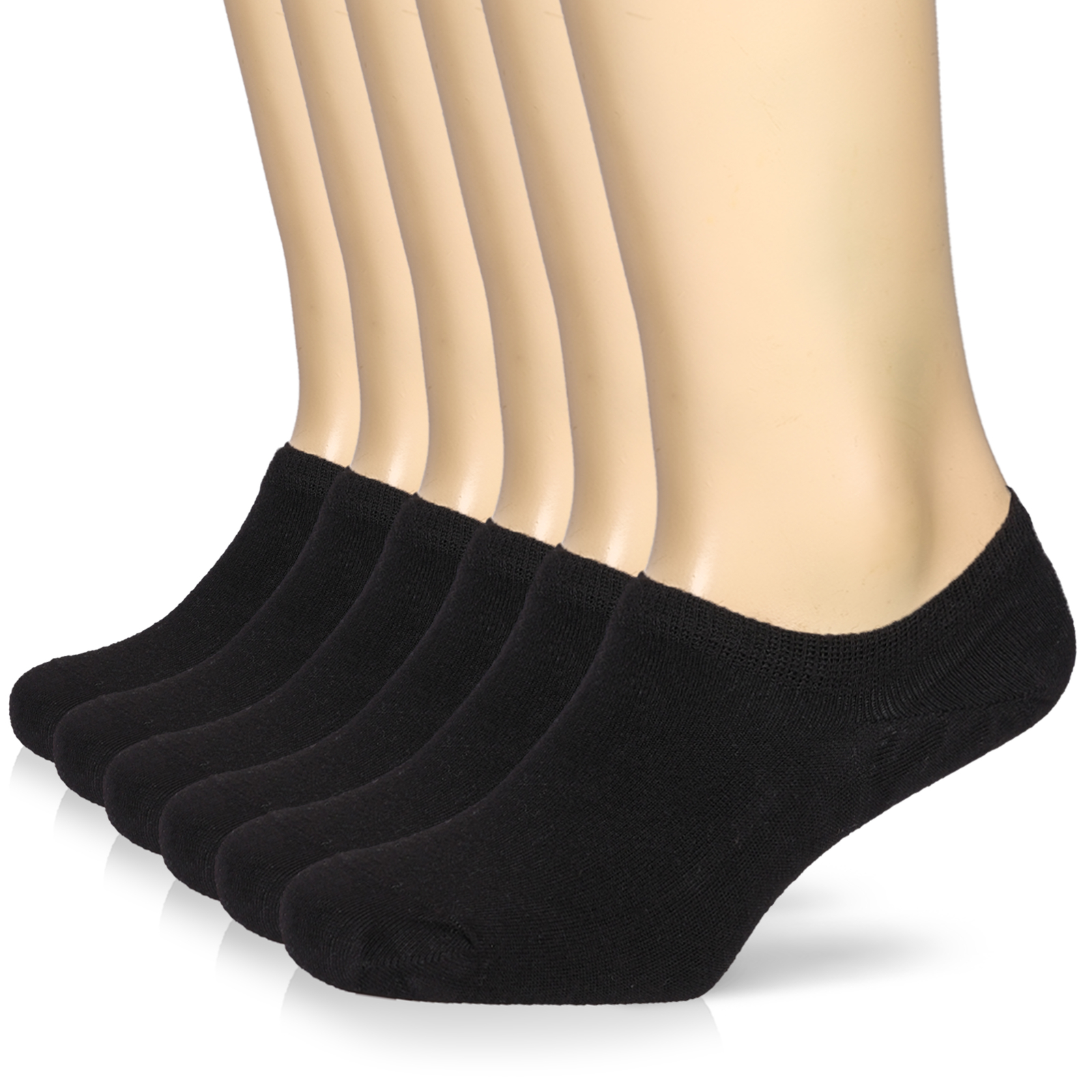 HUGH UGOLI Men Bamboo No Show Socks | Non Slip Invisible Liner Socks 6/12 Pairs