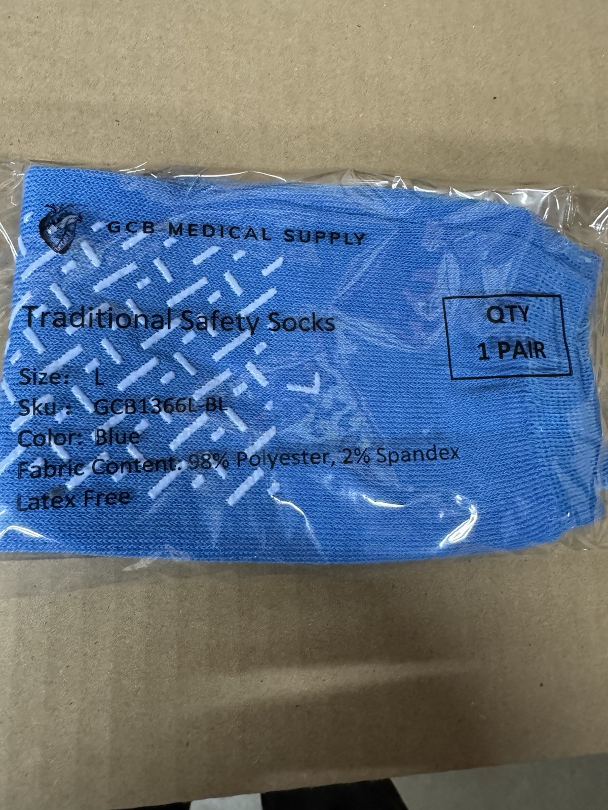 Non Slip Safety Socks Double Sided Tread Hospital Grip Slippers Soft LARGE 6 PK